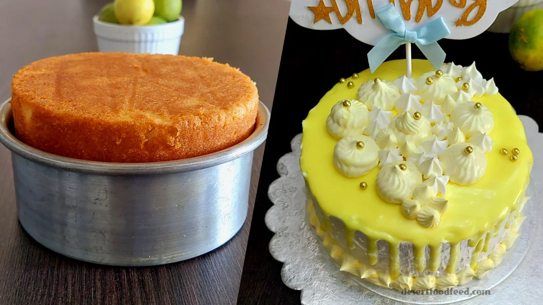 Eggless Lemon Sponge Cake Recipe