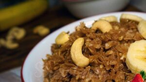 Aval Nanachathu | Sweetened Beaten Rice Flakes