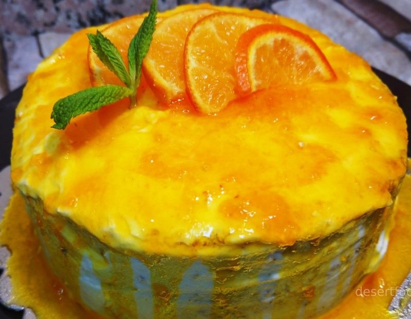 Eggless Orange Drip Cake