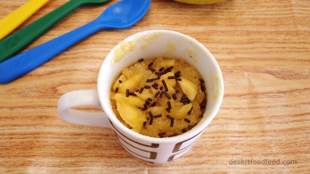 Two Minute Mango Semolina Mug Cake