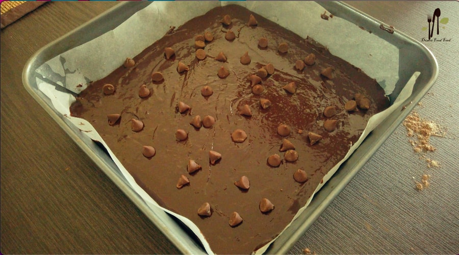 Bake for 20 to 25 minutes at 180 degree C, or until the top is shiny and the center is still dense. Brownies will continue to bake once removed from oven.