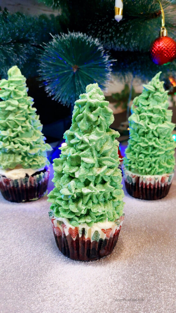 Chocolate Christmas Tree Cupcakes